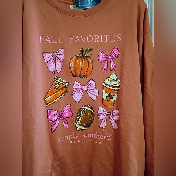 Simply Southern Pumpkin Spice Sweatshirt - Orange and Pink - Picture 2 of 4